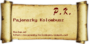 Pajenszky Kolombusz névjegykártya